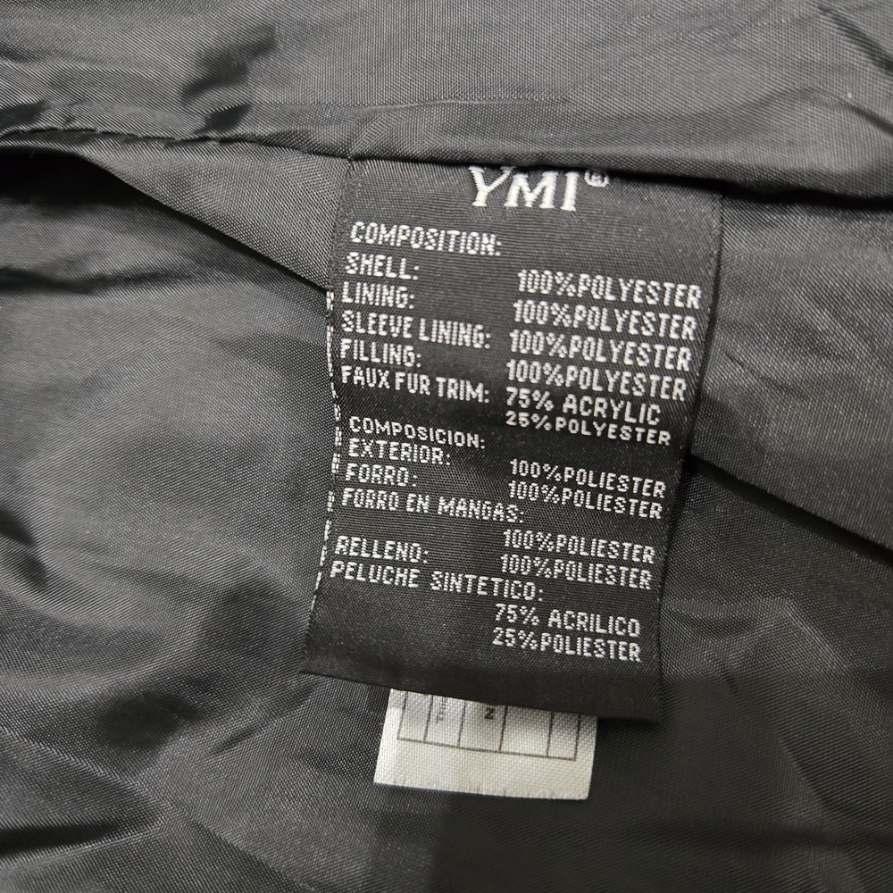 YMI Polyfill Puffer Jacket with Faux Fur Trim Hood and Pop Zippers M Style J1538 - Picture 7 of 16
